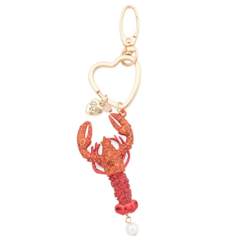 Betsey Johnson Crystal Lobster Keychain or Bag Fob (NWT)